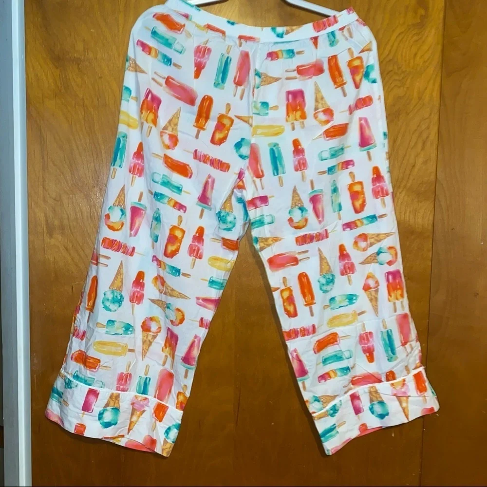 Kate spade New York flavor of the month ice cream popsicle cropped pajamas M pjs